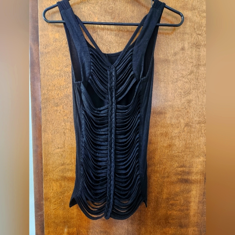 Black cutout/braided back tank NWT